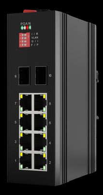 65 Série Din Rail Industrial POE Switch Non-gestion du commutateur SFP à 8 ports