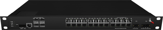 Série 75 2XSFP 24G Commutateurs Ethernet industriels montés sur rack Commutateur POE à 24 ports